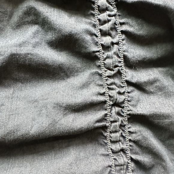 XCVI Women's Plus 2X Black Cotton Midi Skirt Ruched Drawstring Boho Y2K - Picture 9 of 11